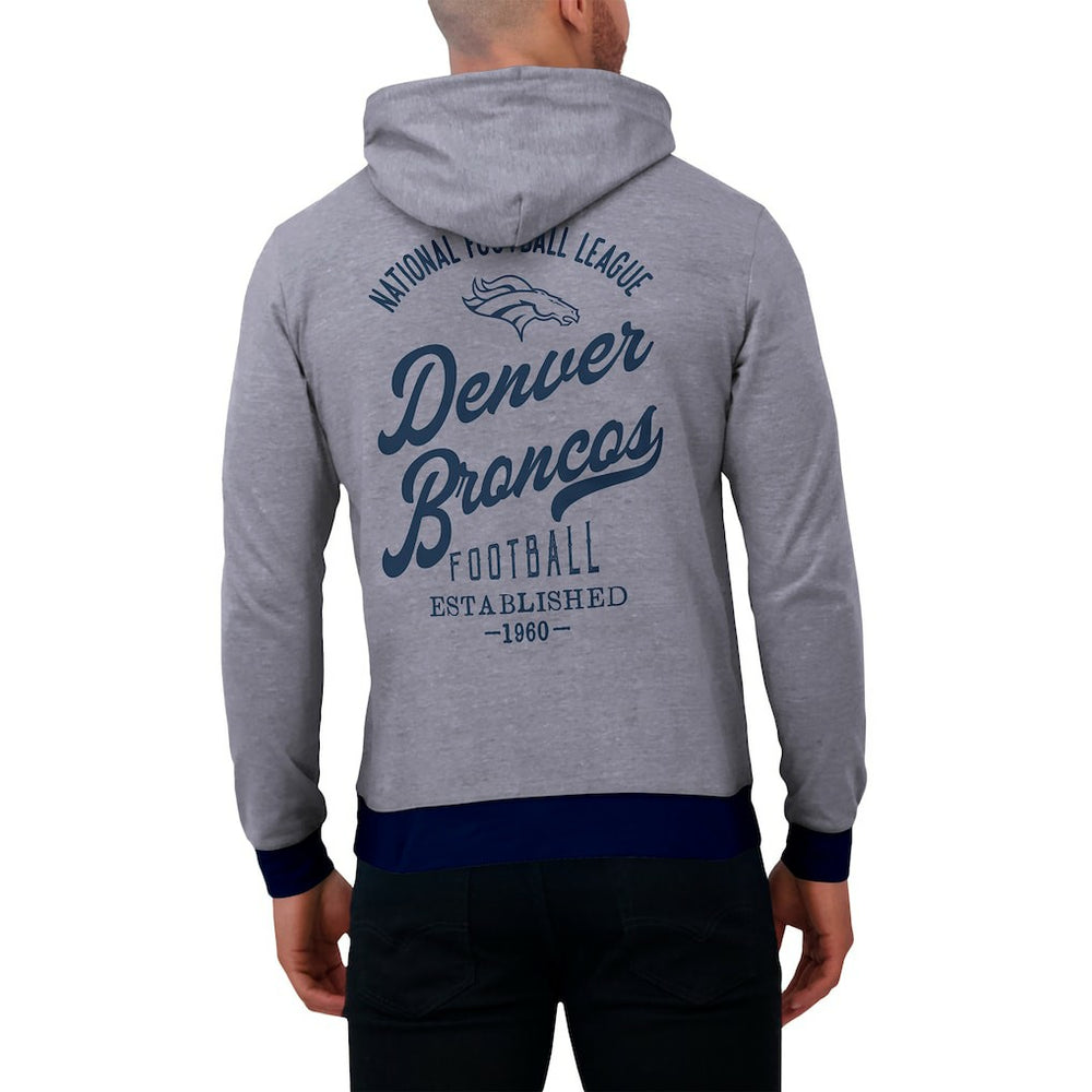 Denver Broncos Darius Rucker Collection Tonal Knit Pullover Hoodie - Navy Hoodies