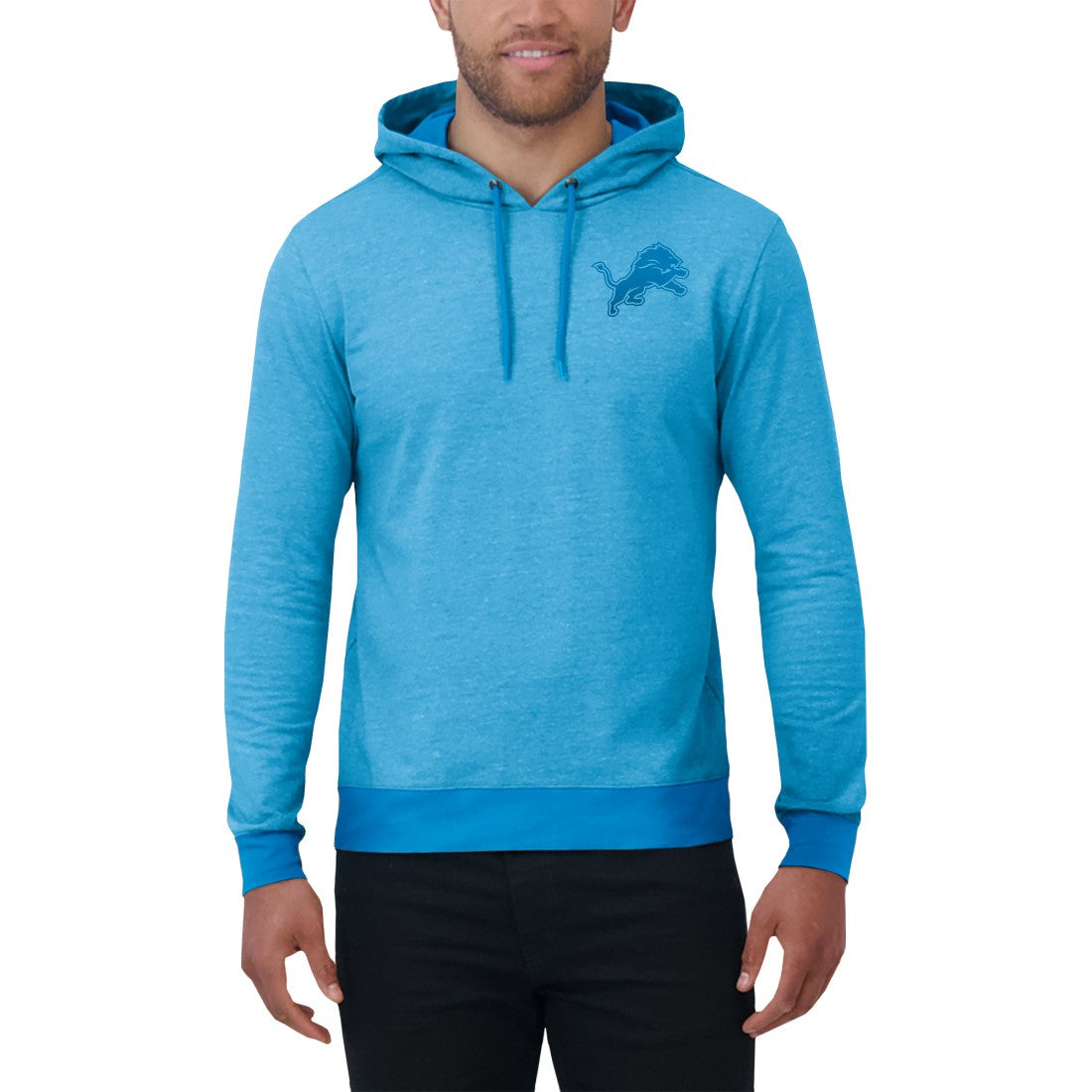 Detroit Lions Darius Rucker Collection Tonal Knit Pullover Hoodie - Blue Hoodies