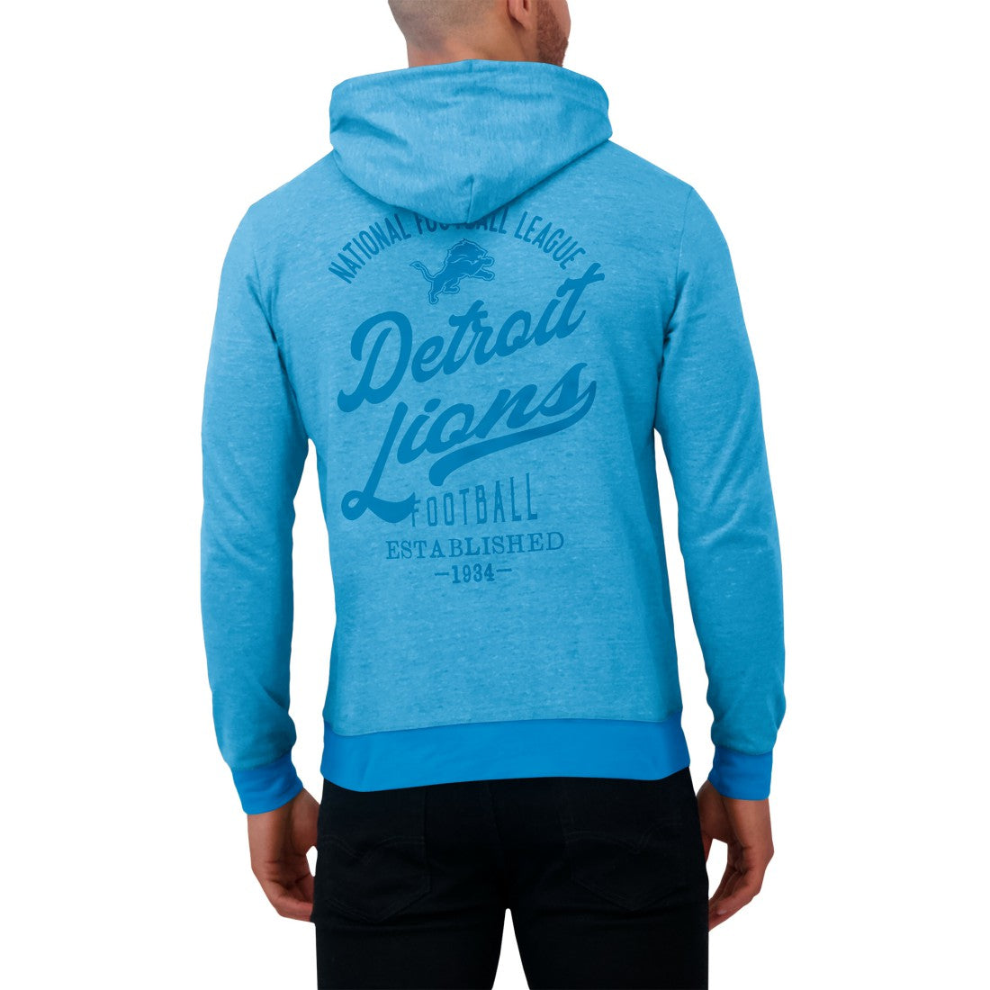 Detroit Lions Darius Rucker Collection Tonal Knit Pullover Hoodie - Blue Hoodies