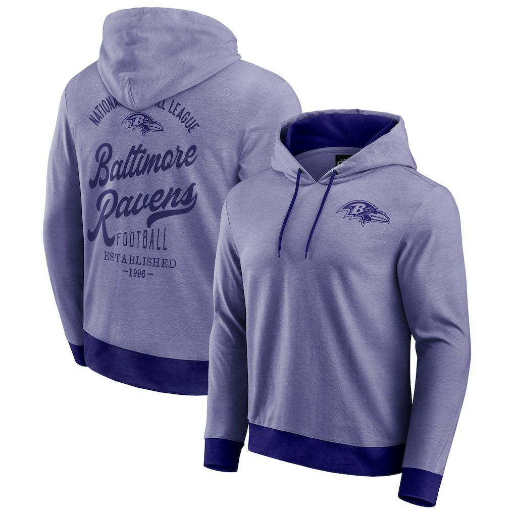 Baltimore Ravens Darius Rucker Collection Tonal Knit Pullover Hoodie - Purple Hoodies