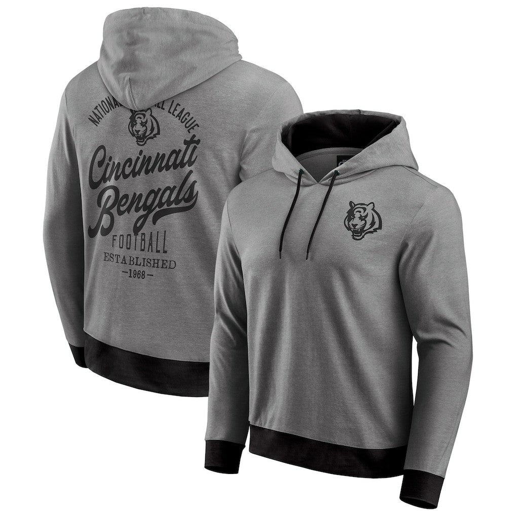 Cincinnati Bengals Darius Rucker Collection Tonal Knit Pullover Hoodie - Black Hoodies