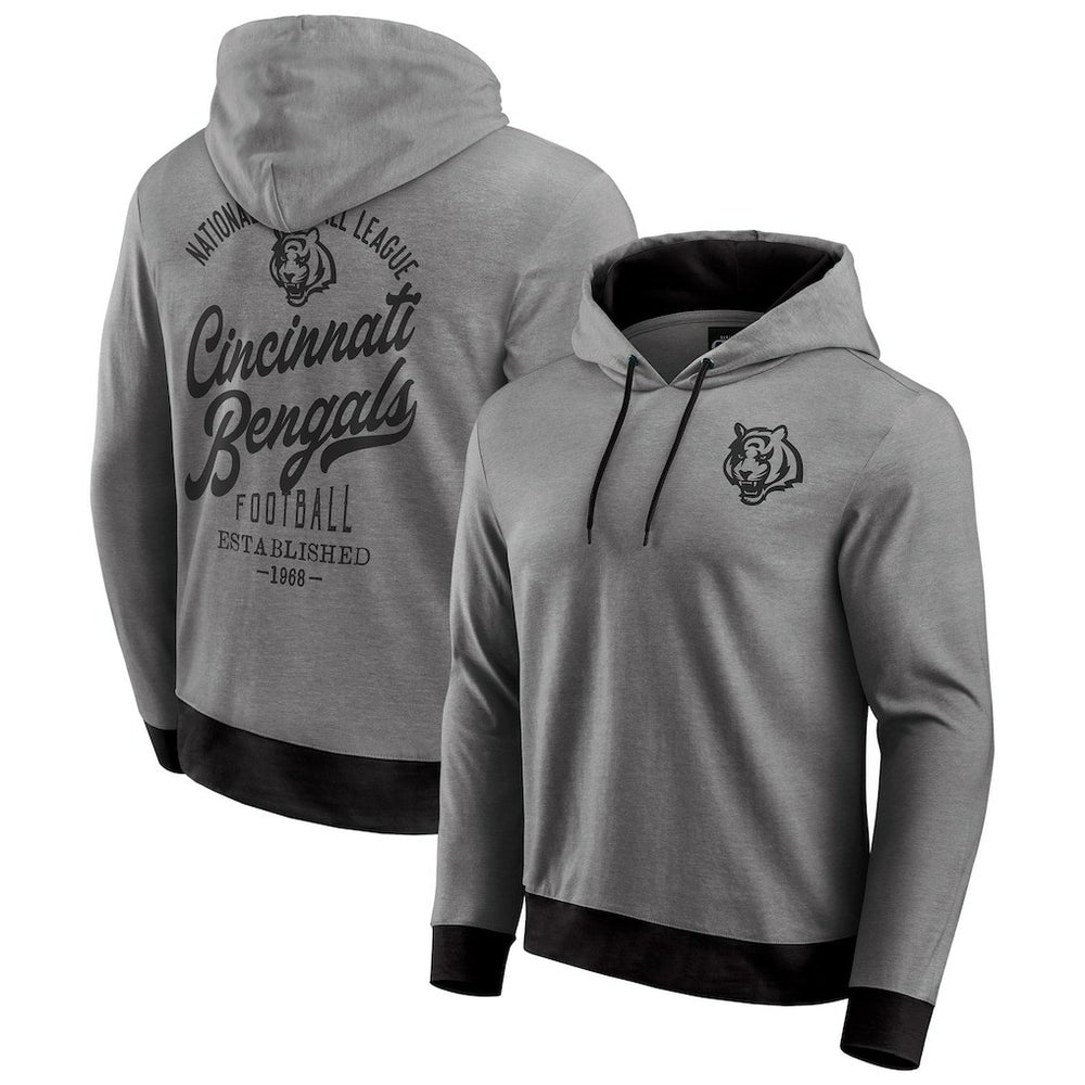 Cincinnati Bengals Darius Rucker Collection Tonal Knit Pullover Hoodie - Black Hoodies