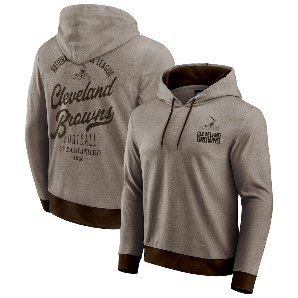 Cleveland Browns Darius Rucker Collection Tonal Knit Pullover Hoodie - Brown Hoodies