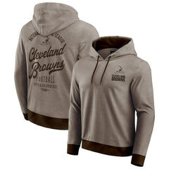 Cleveland Browns Darius Rucker Collection Tonal Knit Pullover Hoodie - Brown Hoodies