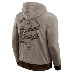 Cleveland Browns Darius Rucker Collection Tonal Knit Pullover Hoodie - Brown Hoodies
