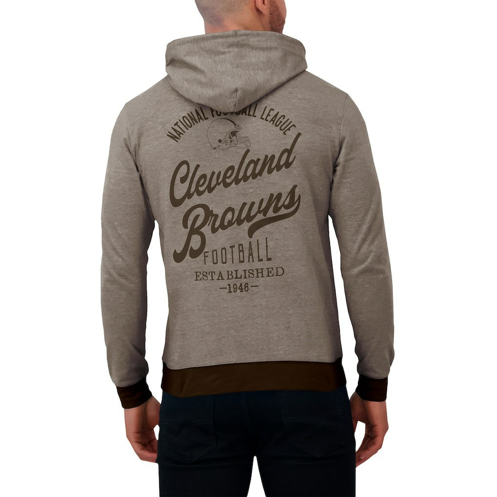 Cleveland Browns Darius Rucker Collection Tonal Knit Pullover Hoodie - Brown Hoodies