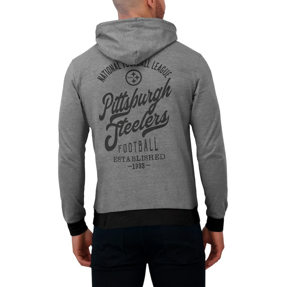 Pittsburgh Steelers Darius Rucker Collection Tonal Knit Pullover Hoodie - Black Hoodies