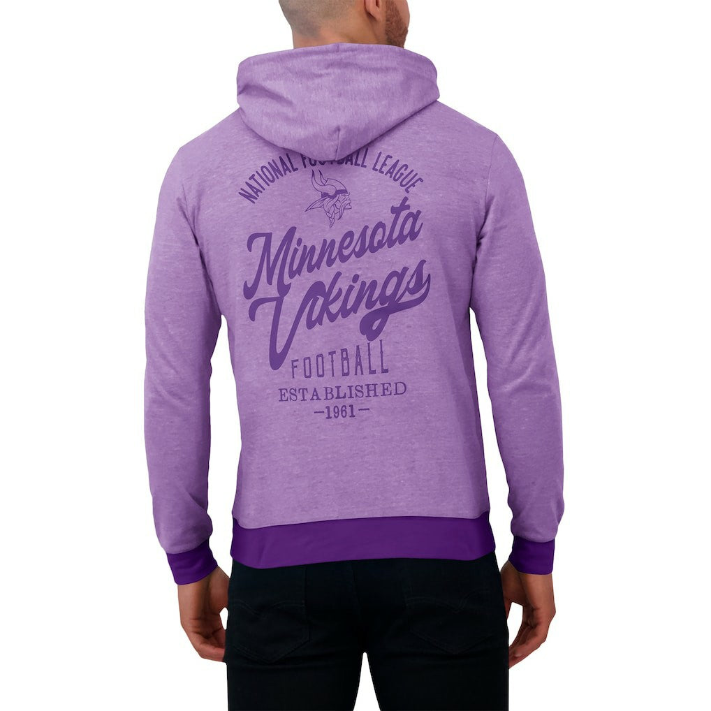 Minnesota Vikings Darius Rucker Collection Tonal Knit Pullover Hoodie - Purple Hoodies