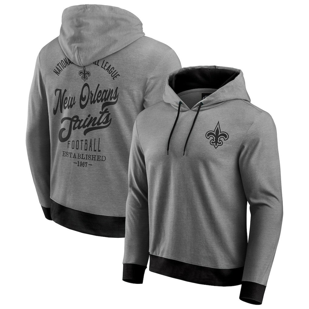 New Orleans Saints Darius Rucker Collection Tonal Knit Pullover Hoodie - Black Hoodies