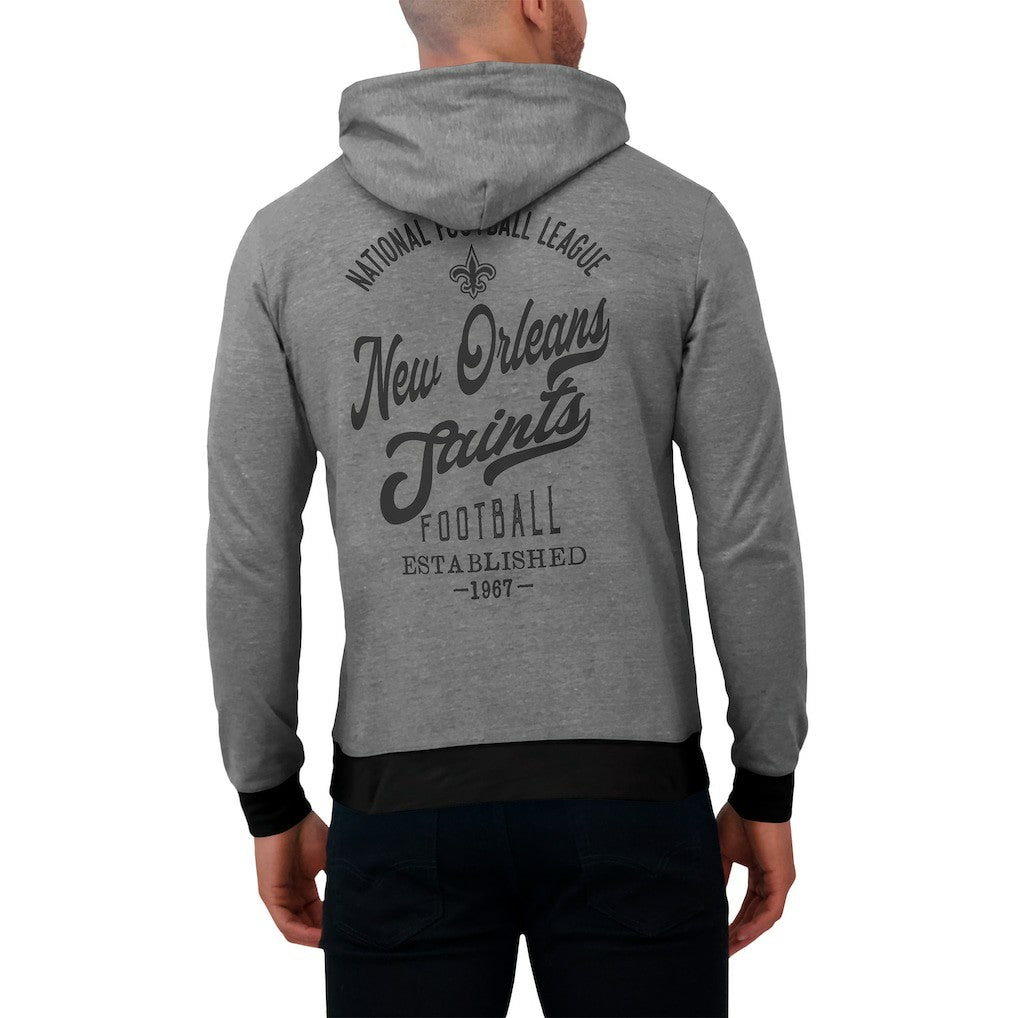 New Orleans Saints Darius Rucker Collection Tonal Knit Pullover Hoodie - Black Hoodies