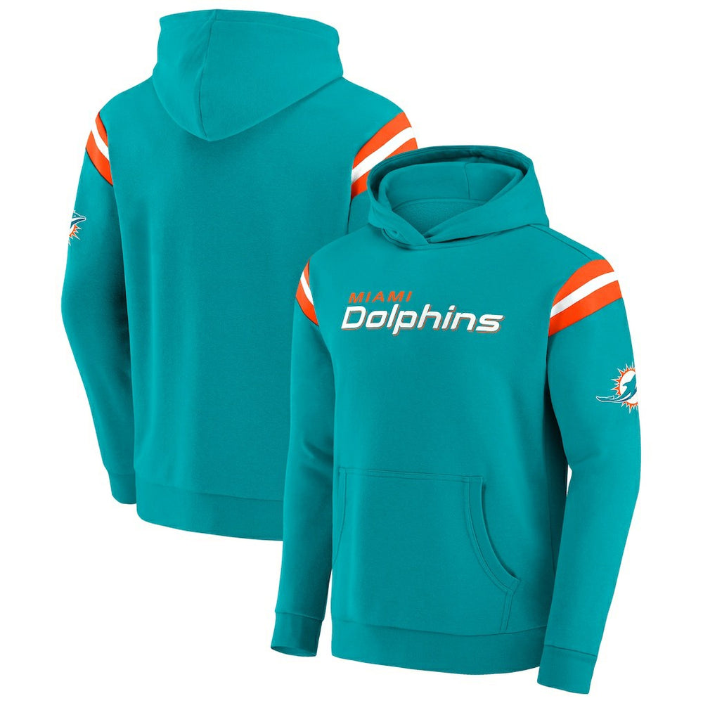 Miami Dolphins Darius Rucker Collection Football Washed Pullover Hoodie - Aqua Hoodies