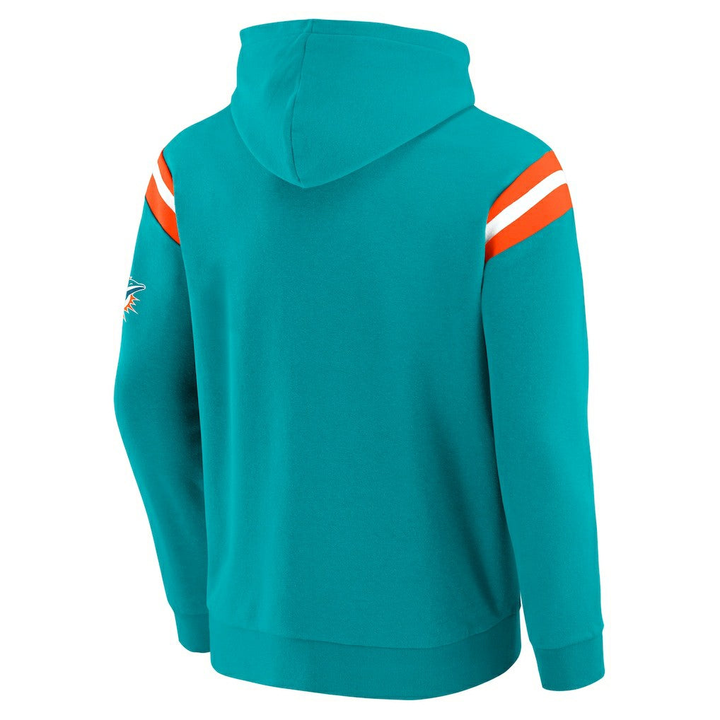 Miami Dolphins Darius Rucker Collection Football Washed Pullover Hoodie - Aqua Hoodies