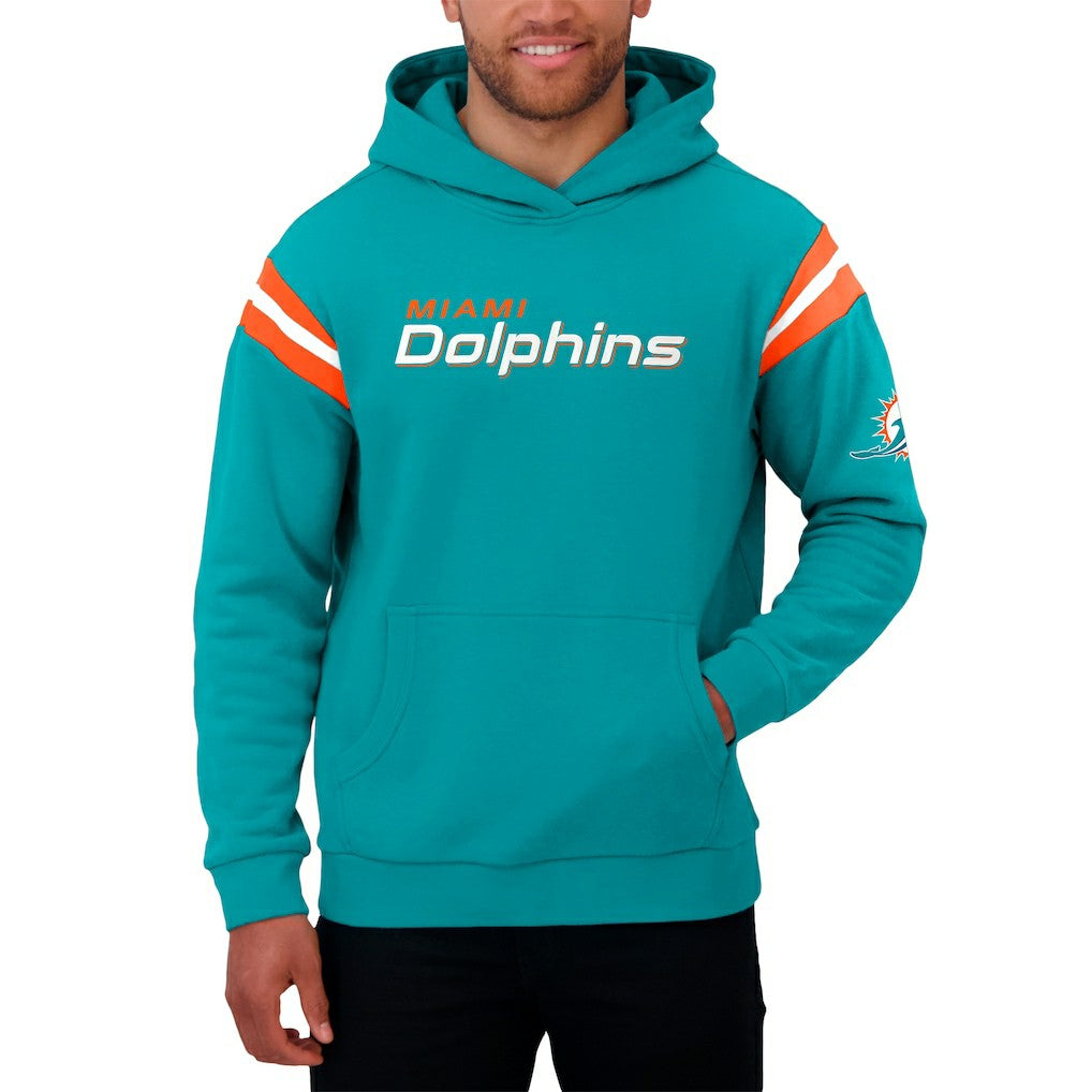 Miami Dolphins Darius Rucker Collection Football Washed Pullover Hoodie - Aqua Hoodies