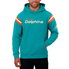 Miami Dolphins Darius Rucker Collection Football Washed Pullover Hoodie - Aqua Hoodies