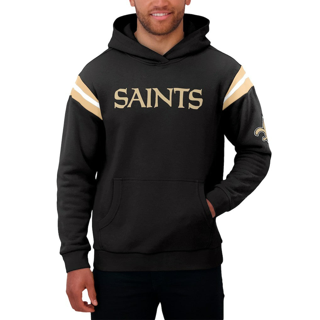 New Orleans Saints Darius Rucker Collection Football Washed Pullover Hoodie - Black Hoodies