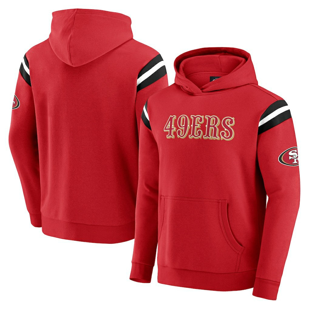 San Francisco 49ers Darius Rucker Collection Football Washed Pullover Hoodie - Scarlet Hoodies