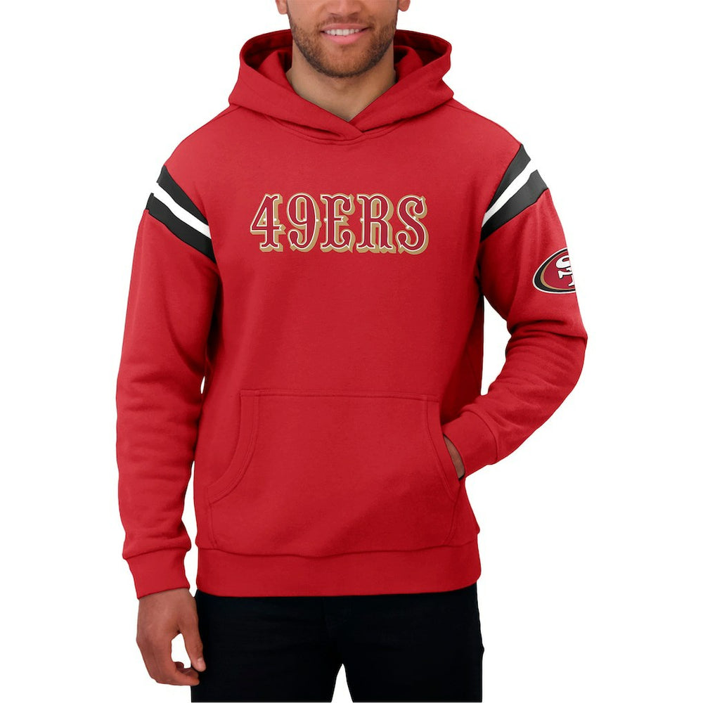 San Francisco 49ers Darius Rucker Collection Football Washed Pullover Hoodie - Scarlet Hoodies