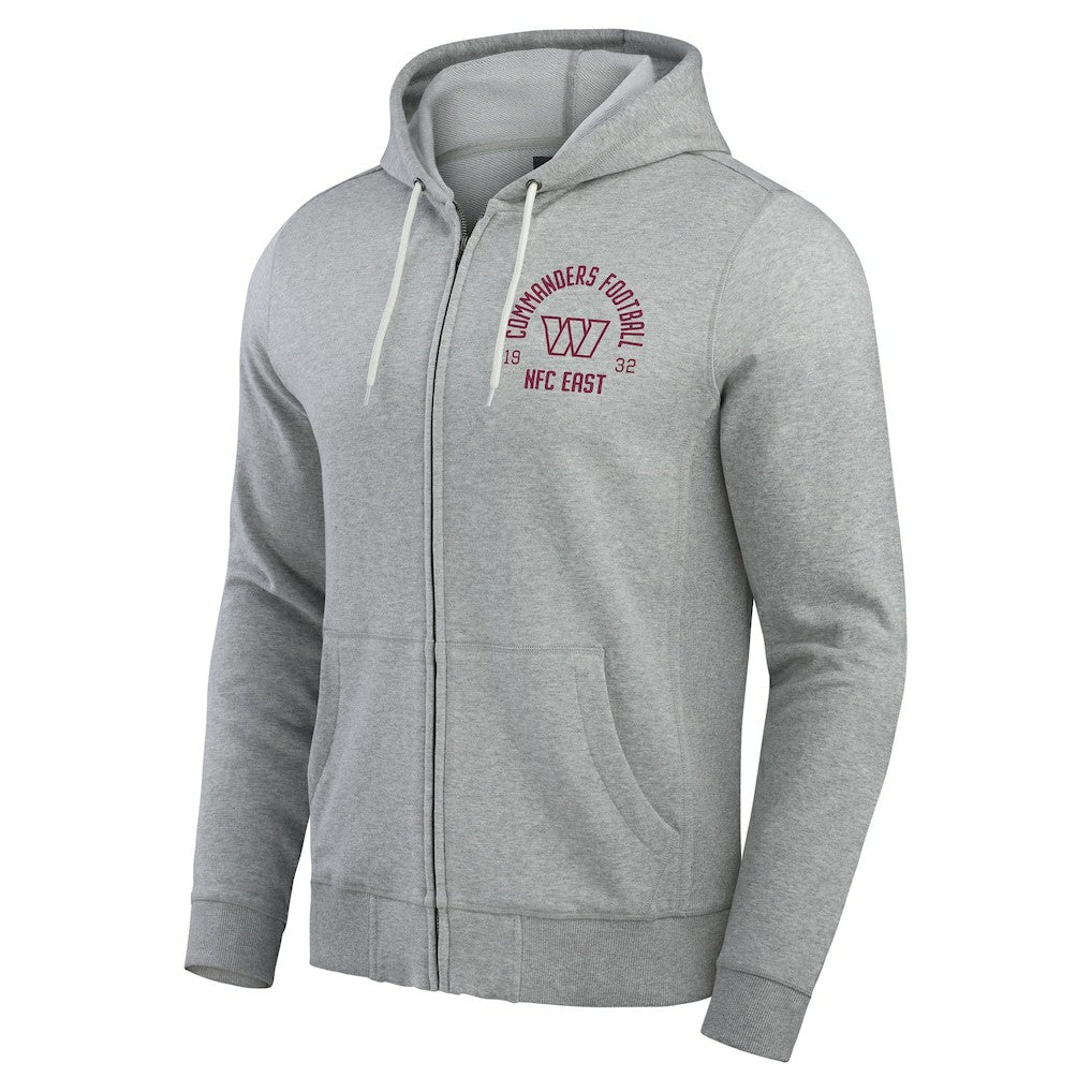 Washington Commanders Darius Rucker Collection Vintage Stripe Full-Zip Hoodie - Heather Gray Hoodies