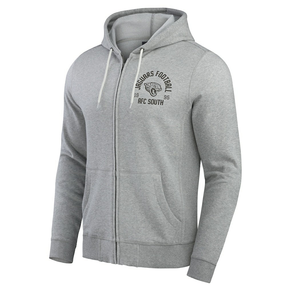 Jacksonville Jaguars Darius Rucker Collection Vintage Stripe Full-Zip Hoodie - Heather Gray Hoodies