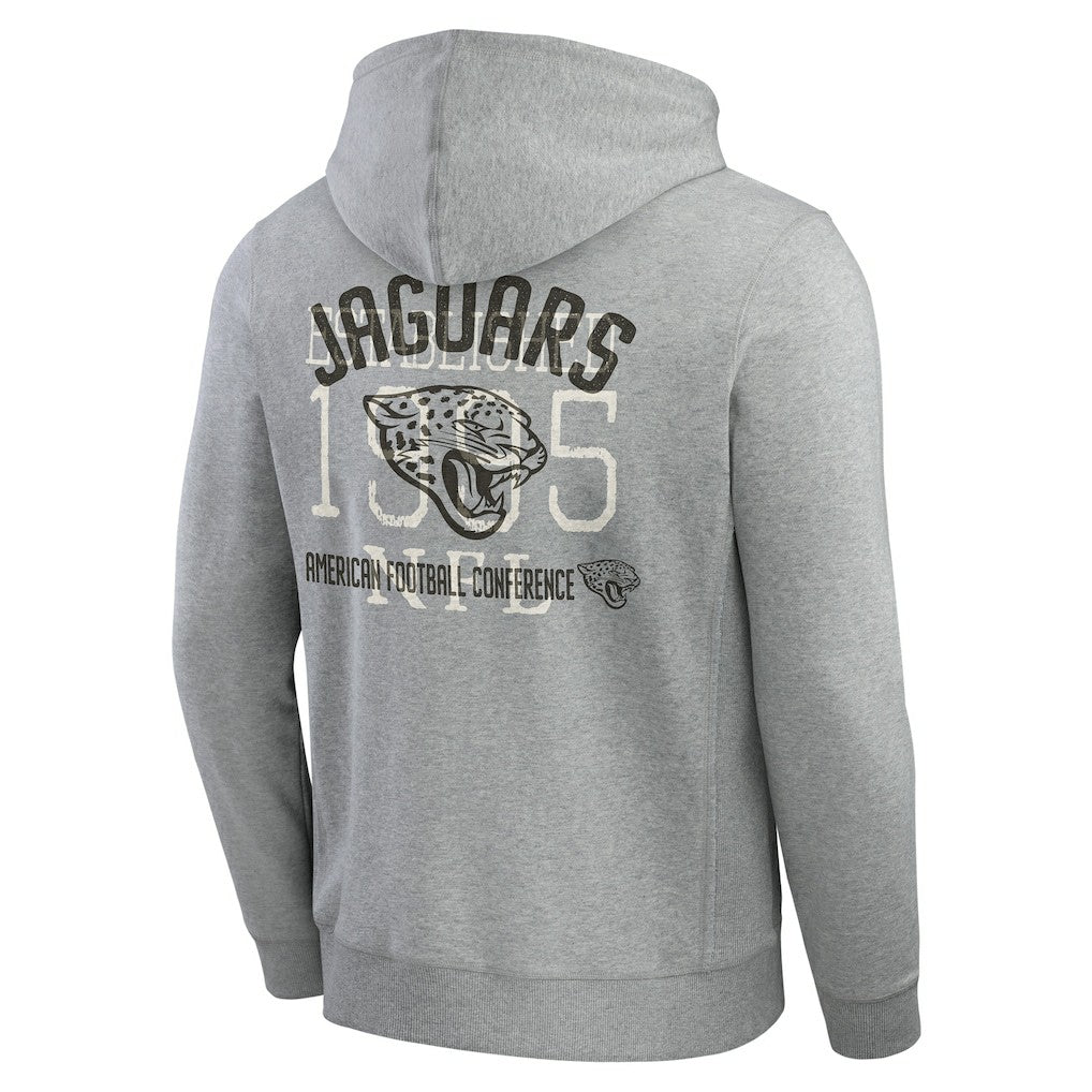 Jacksonville Jaguars Darius Rucker Collection Vintage Stripe Full-Zip Hoodie - Heather Gray Hoodies