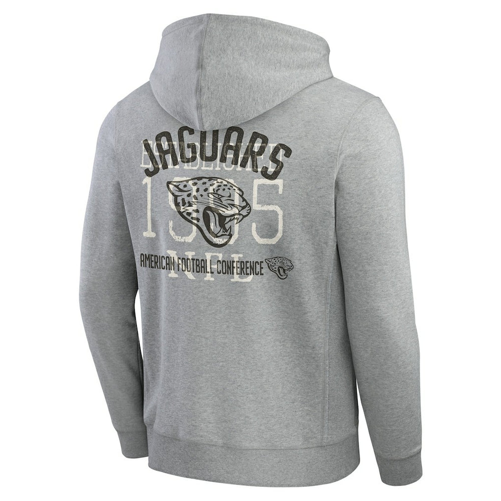 Jacksonville Jaguars Darius Rucker Collection Vintage Stripe Full-Zip Hoodie - Heather Gray Hoodies