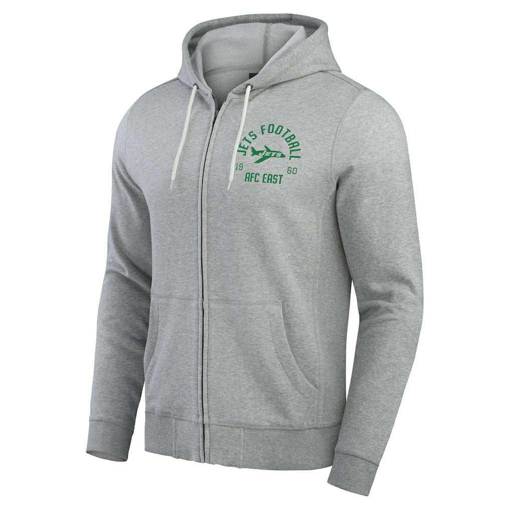 New York Jets Darius Rucker Collection Vintage Stripe Full-Zip Hoodie - Heather Gray Hoodies