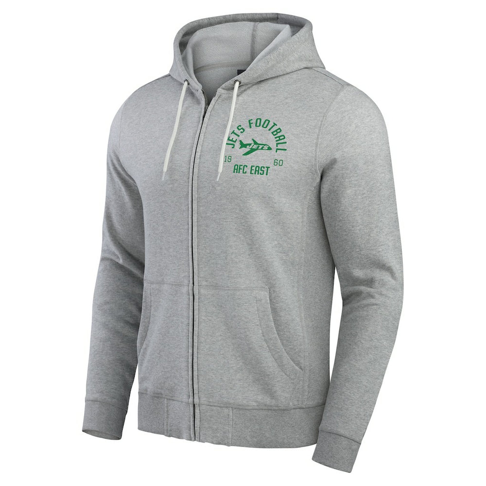 New York Jets Darius Rucker Collection Vintage Stripe Full-Zip Hoodie - Heather Gray Hoodies