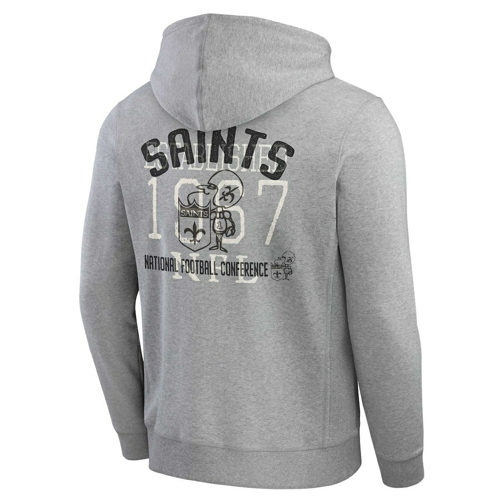 New Orleans Saints Darius Rucker Collection Vintage Stripe Full-Zip Hoodie - Heather Gray Hoodies