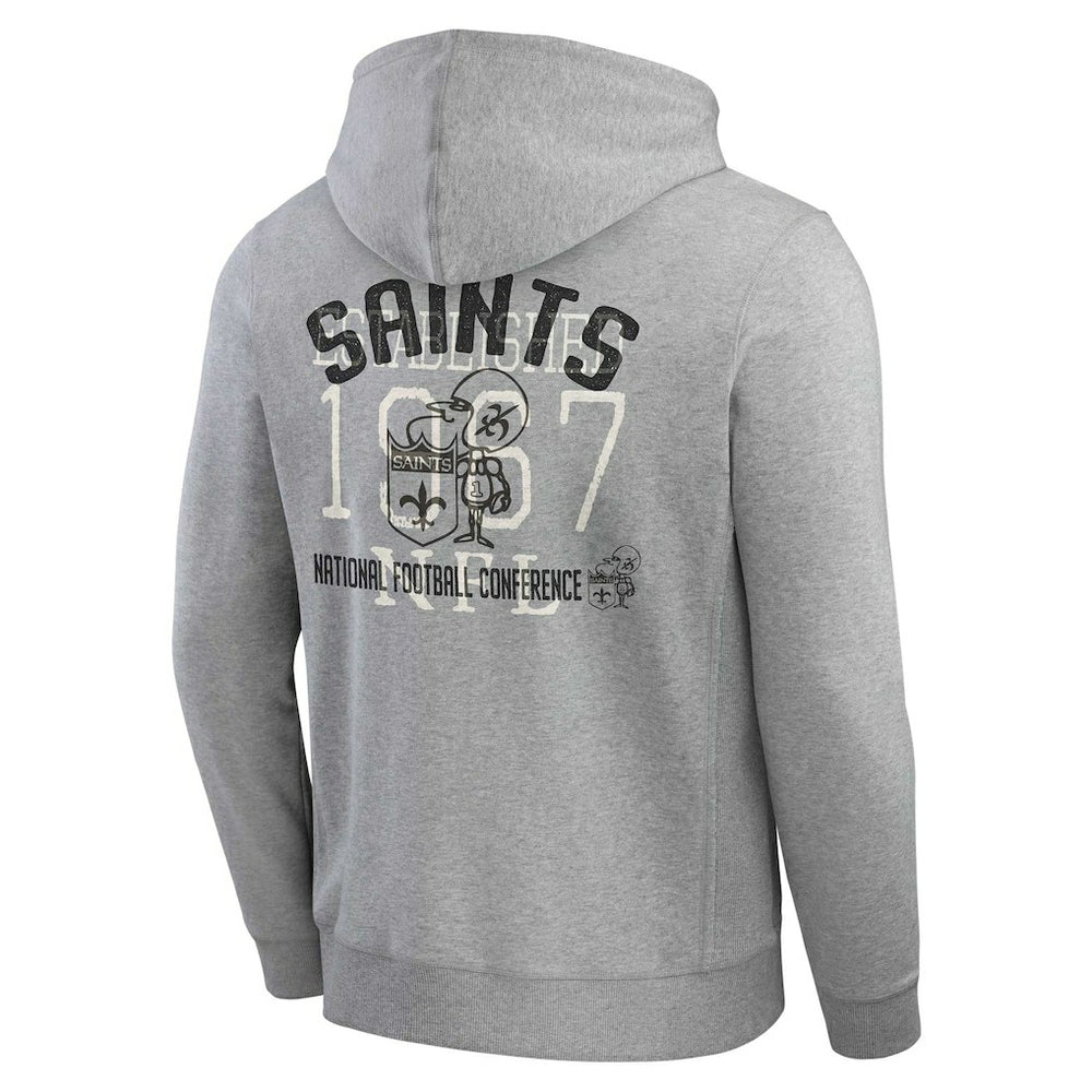 New Orleans Saints Darius Rucker Collection Vintage Stripe Full-Zip Hoodie - Heather Gray Hoodies