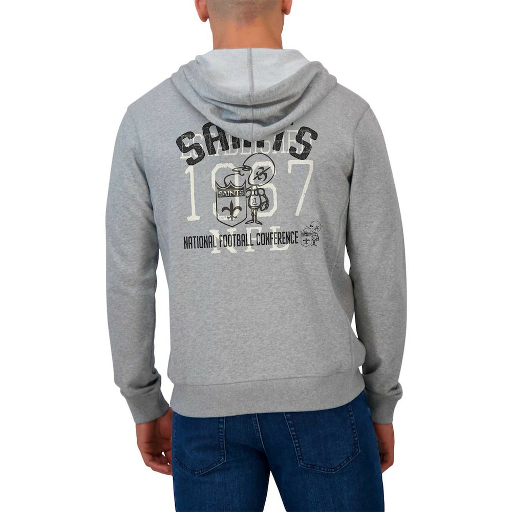 New Orleans Saints Darius Rucker Collection Vintage Stripe Full-Zip Hoodie - Heather Gray Hoodies