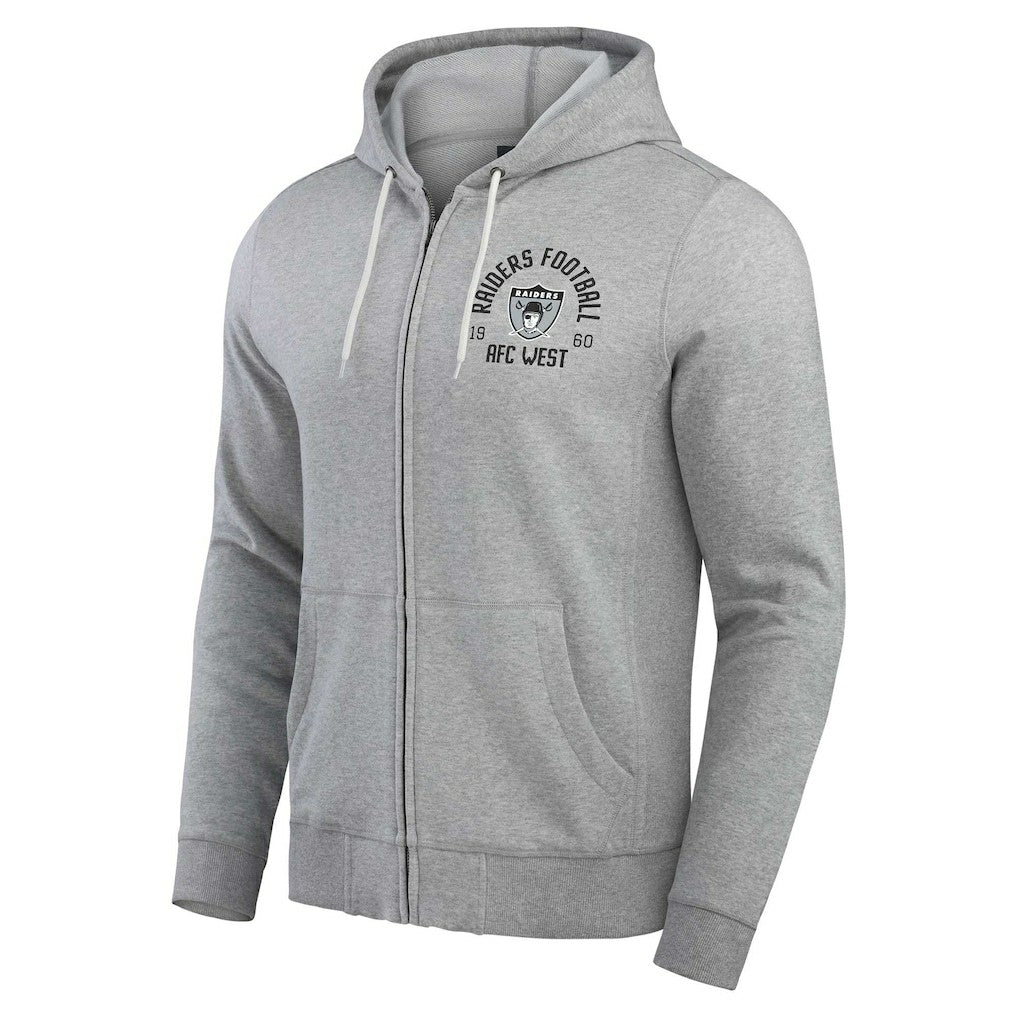 Las Vegas Raiders Darius Rucker Collection Vintage Stripe Full-Zip Hoodie - Heather Gray Hoodies