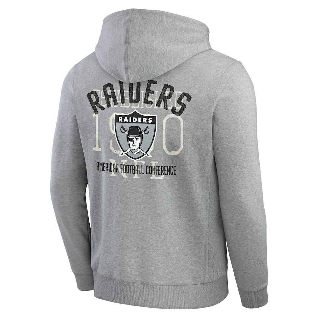 Las Vegas Raiders Darius Rucker Collection Vintage Stripe Full-Zip Hoodie - Heather Gray Hoodies