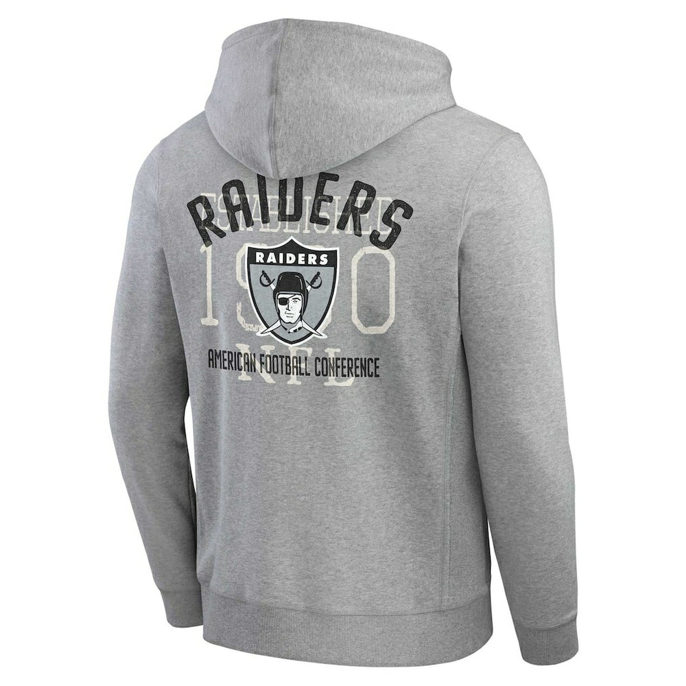 Las Vegas Raiders Darius Rucker Collection Vintage Stripe Full-Zip Hoodie - Heather Gray Hoodies