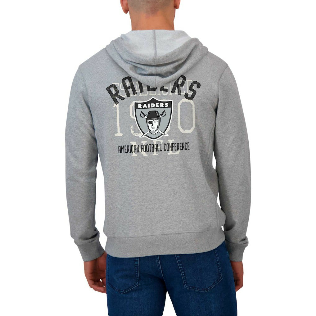 Las Vegas Raiders Darius Rucker Collection Vintage Stripe Full-Zip Hoodie - Heather Gray Hoodies