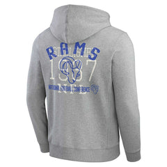 Los Angeles Rams Darius Rucker Collection Vintage Stripe Full-Zip Hoodie - Heather Gray Hoodies