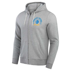 Los Angeles Chargers Darius Rucker Collection Vintage Stripe Full-Zip Hoodie - Heather Gray Hoodies