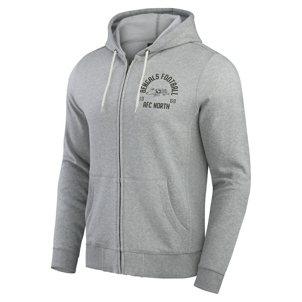 Cincinnati Bengals Darius Rucker Collection Vintage Stripe Full-Zip Hoodie - Heather Gray Hoodies
