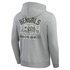 Cincinnati Bengals Darius Rucker Collection Vintage Stripe Full-Zip Hoodie - Heather Gray Hoodies
