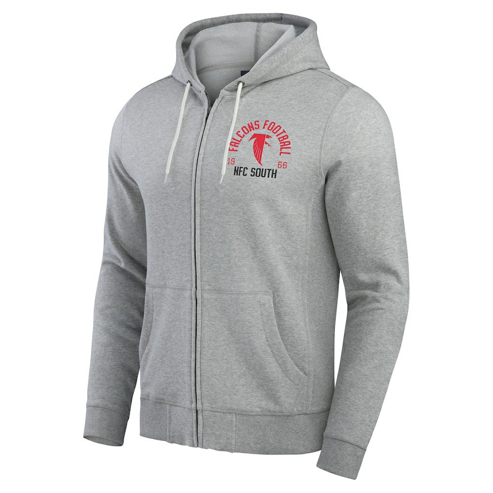 Atlanta Falcons Darius Rucker Collection Vintage Stripe Full-Zip Hoodie - Heather Gray Hoodies