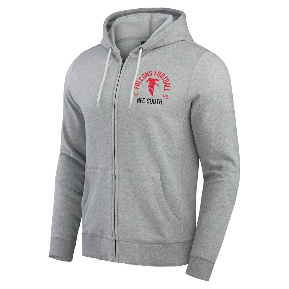 Atlanta Falcons Darius Rucker Collection Vintage Stripe Full-Zip Hoodie - Heather Gray Hoodies