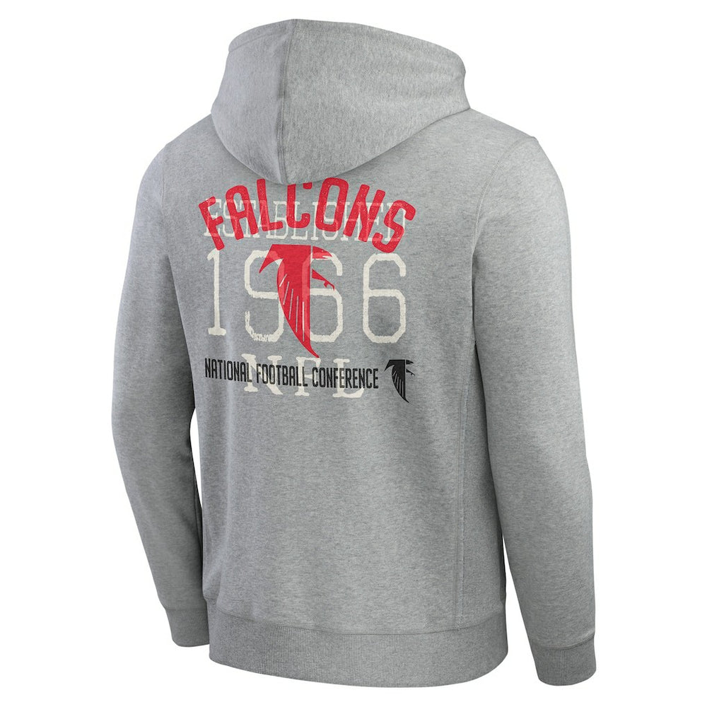 Atlanta Falcons Darius Rucker Collection Vintage Stripe Full-Zip Hoodie - Heather Gray Hoodies