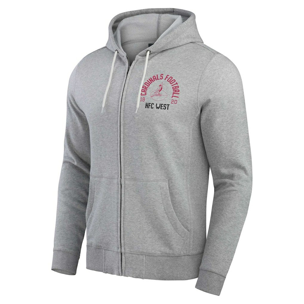 Arizona Cardinals Darius Rucker Collection Vintage Stripe Full-Zip Hoodie - Heather Gray Hoodies