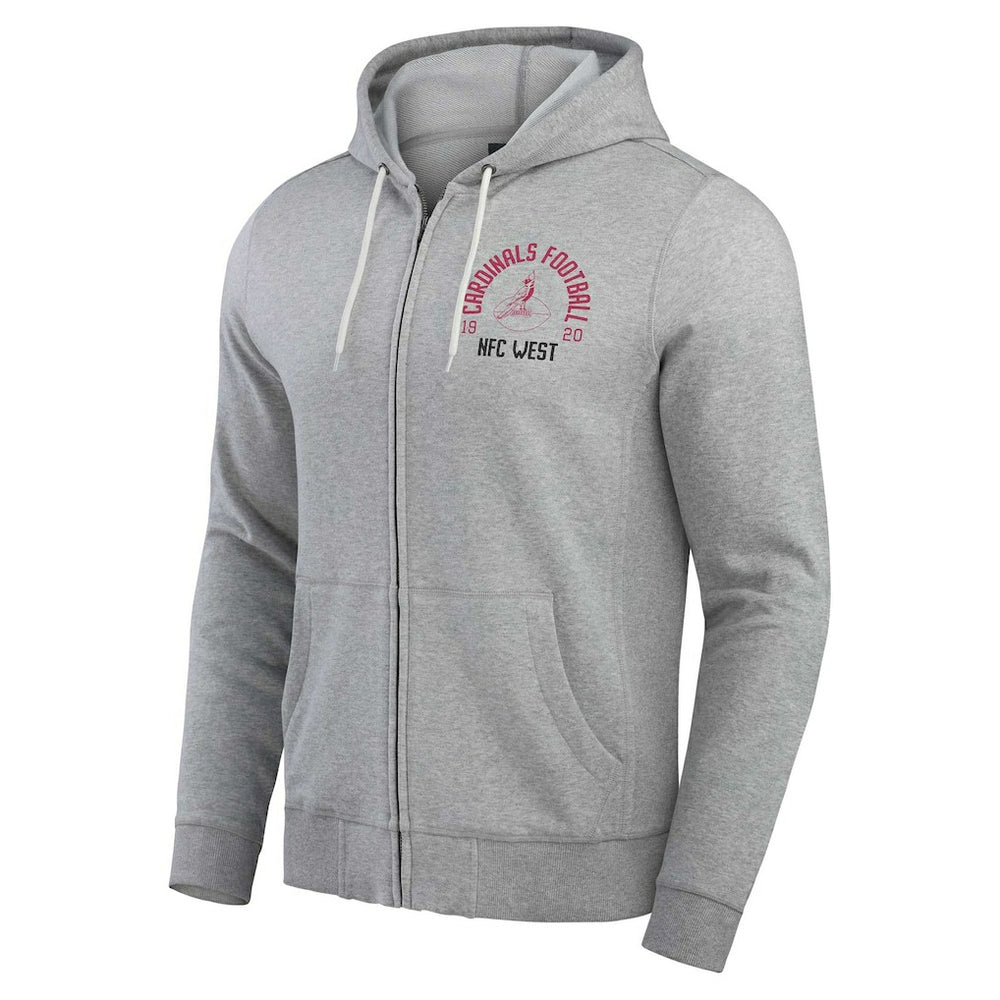 Arizona Cardinals Darius Rucker Collection Vintage Stripe Full-Zip Hoodie - Heather Gray Hoodies