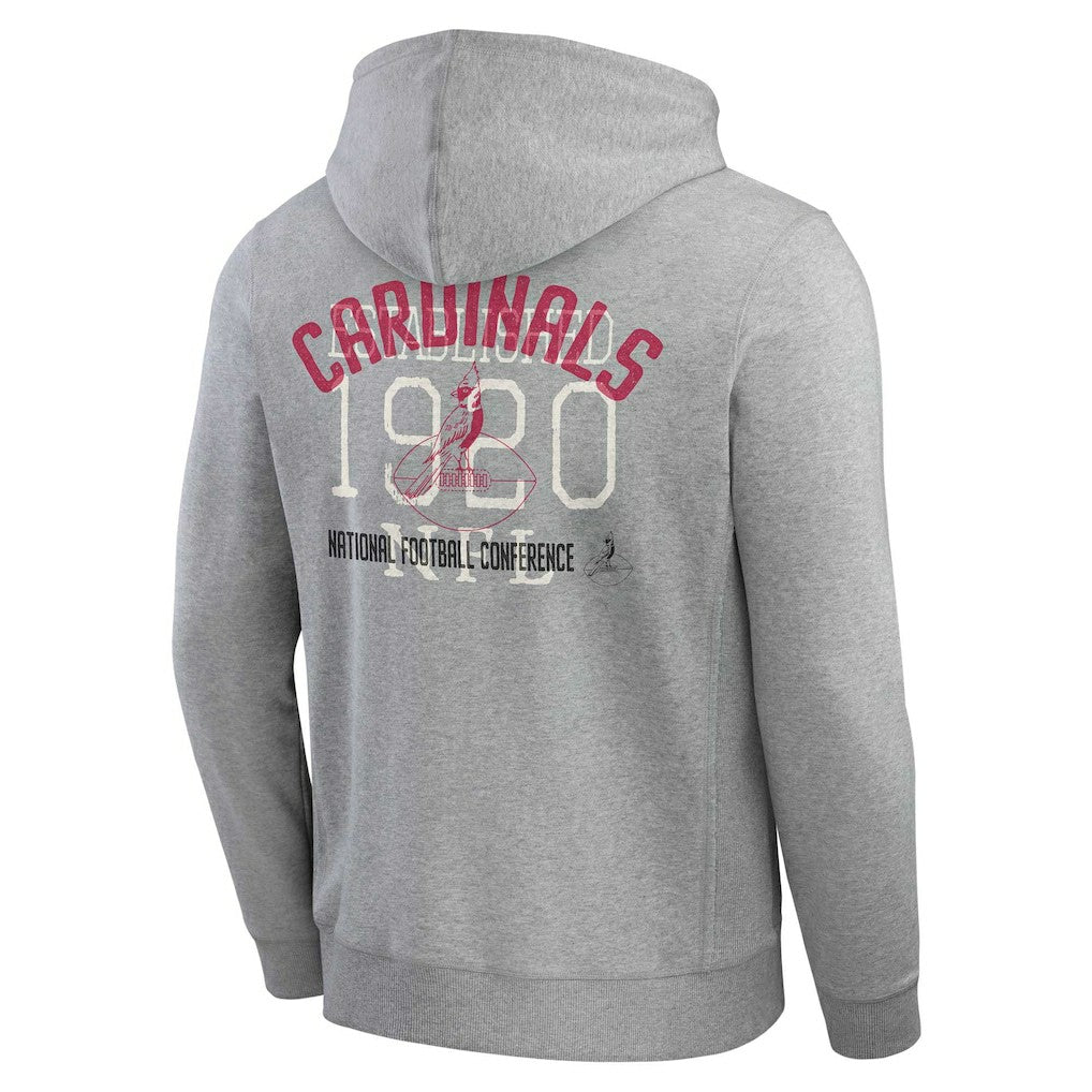 Arizona Cardinals Darius Rucker Collection Vintage Stripe Full-Zip Hoodie - Heather Gray Hoodies