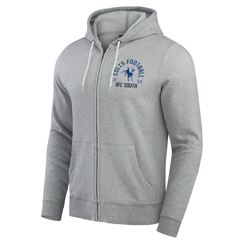 Indianapolis Colts Darius Rucker Collection Vintage Stripe Full-Zip Hoodie - Heather Gray Hoodies