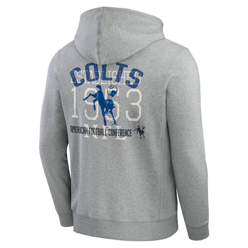 Indianapolis Colts Darius Rucker Collection Vintage Stripe Full-Zip Hoodie - Heather Gray Hoodies