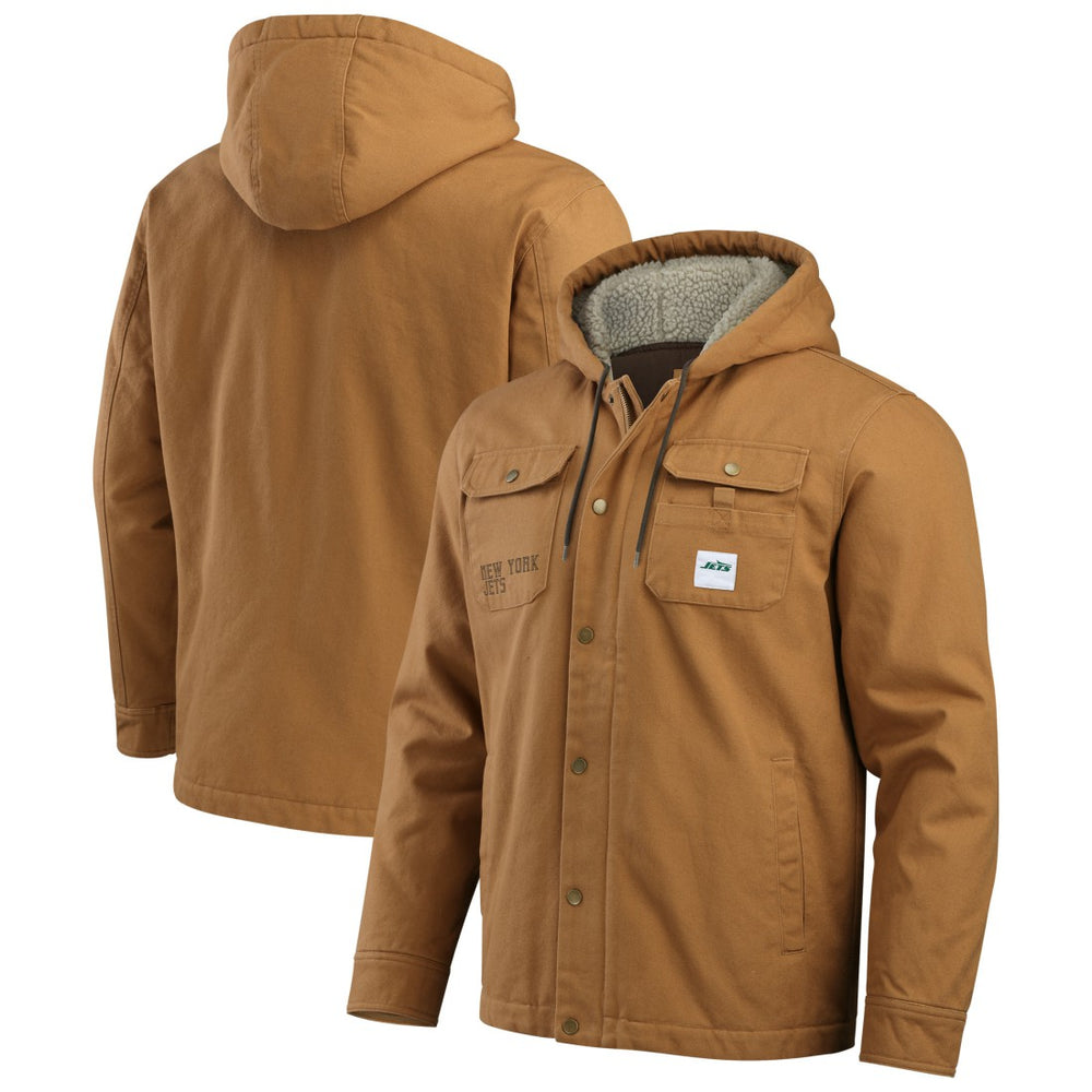 New York Jets Darius Rucker Collection Canvas Full-Zip Hoodie Jacket - Tan Hoodies