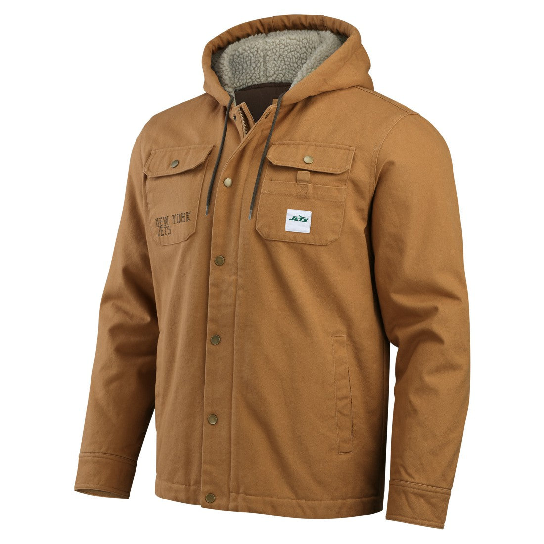 New York Jets Darius Rucker Collection Canvas Full-Zip Hoodie Jacket - Tan Hoodies