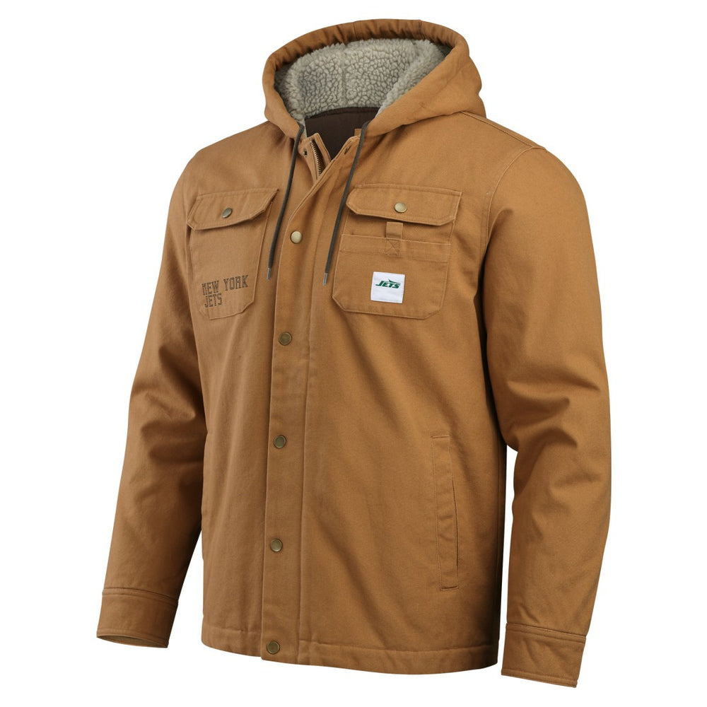 New York Jets Darius Rucker Collection Canvas Full-Zip Hoodie Jacket - Tan Hoodies