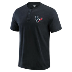 Houston Texans Darius Rucker Collection Washed Henley T-Shirt - Black T-shirts